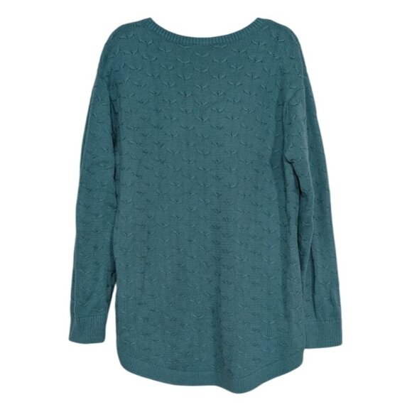 Coldwater Creek Knit Sweater Womens Size Medium Blue Button Detail Pullover - Picture 9 of 12